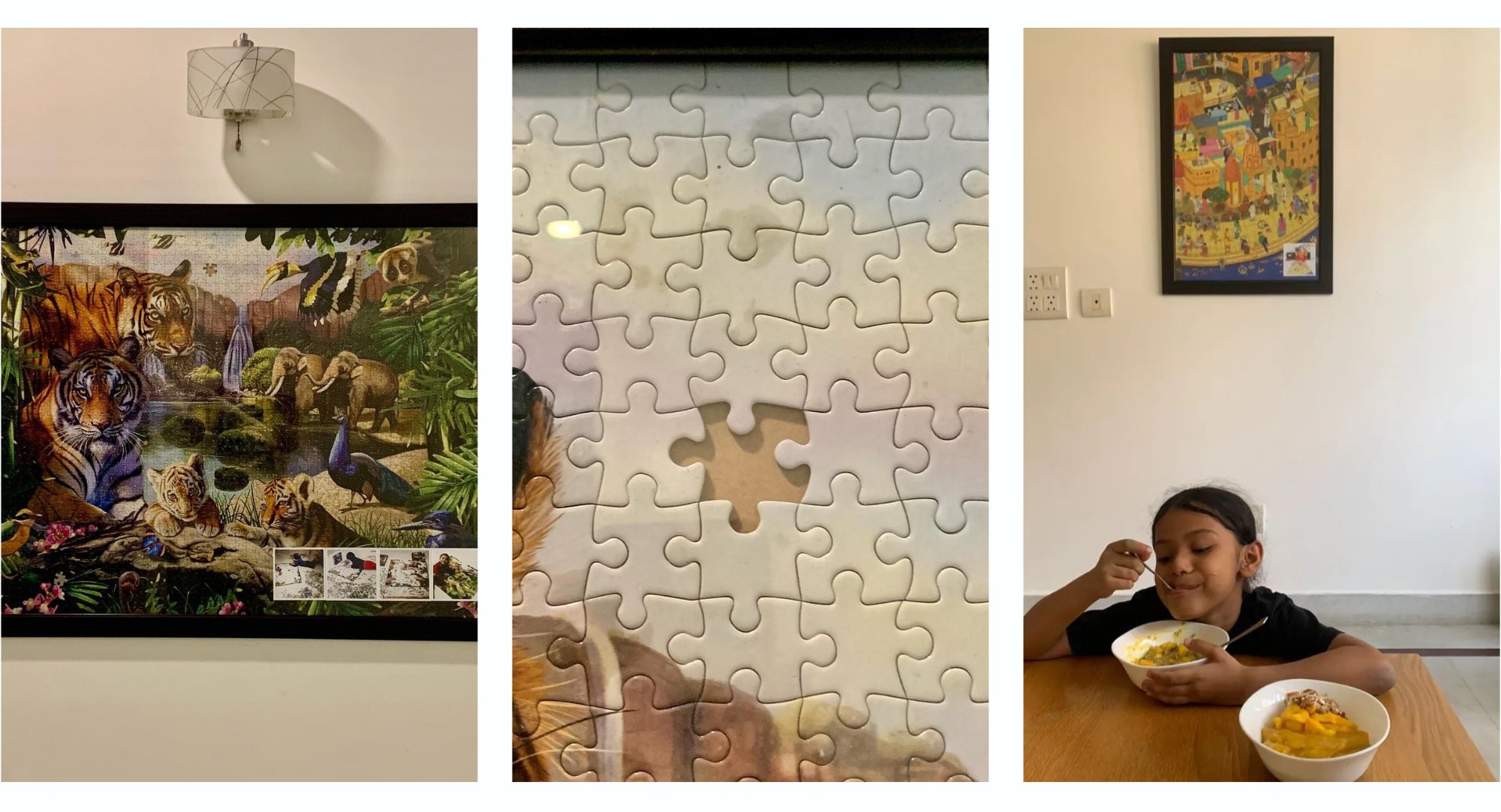 Frame puzzles on walls